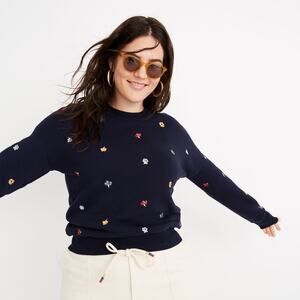 Miles by Madewell Embroidered Mainstay Sweatshirt in Confetti Floral Size Large
